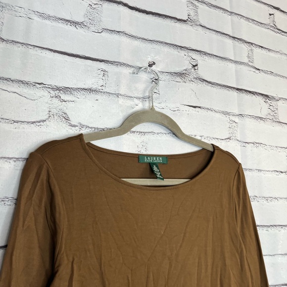 Vintage Lauren Ralph Lauren Brown Longsleeve Top Women’s M Preppy Minimalist Y2K - Picture 3 of 15